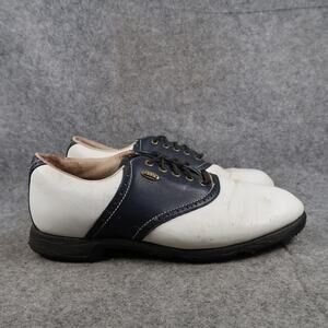 Etonic Shoes Womens 8 Golf Saddle Oxfords Spiked Gtx Retro Sport Classic White
